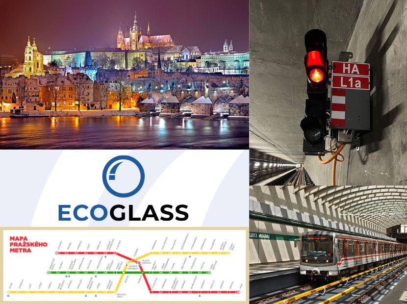 ECOGLASS lenses in Prague metro signal lights